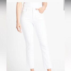 Good American White Good Straight Raw Hem Jeans  Size 18 Denim Spring Summer